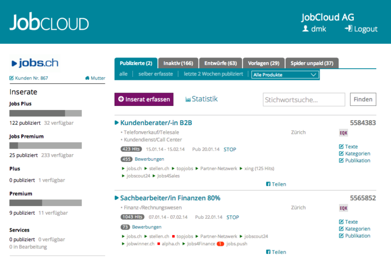 Frisch gestrichen! Die Inserate-Admin für unsere Kunden | JobCloud