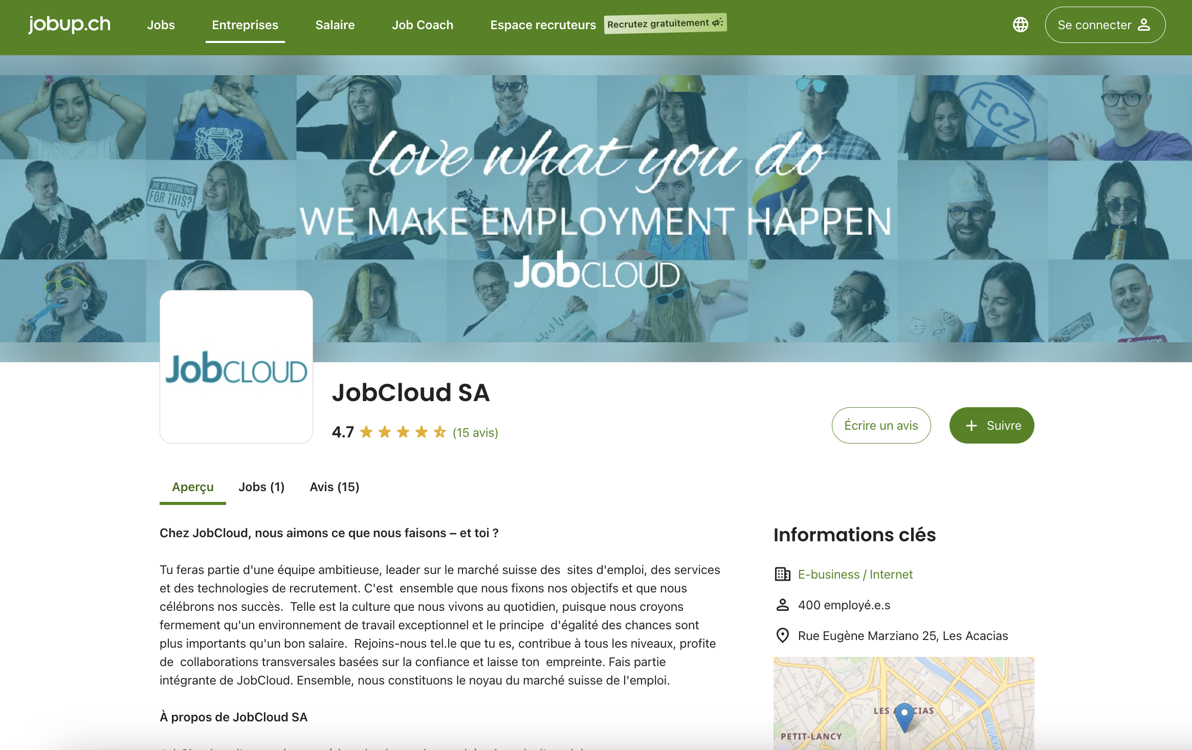 Portrait d'entreprise de JobCloud